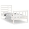 vidaXL Estrutura cama pequena solteiro 75x190 cm madeira maciça branco