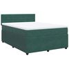 vidaXL Cama com molas/colch&atilde;o 140x190 cm veludo verde-escuro