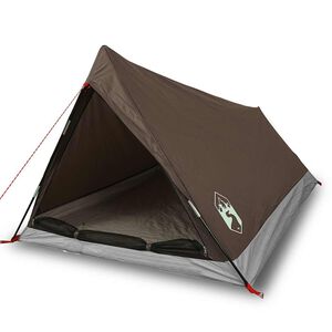 vidaXL Tenda de campismo para 2 pessoas tecido imperme&aacute;vel castanho