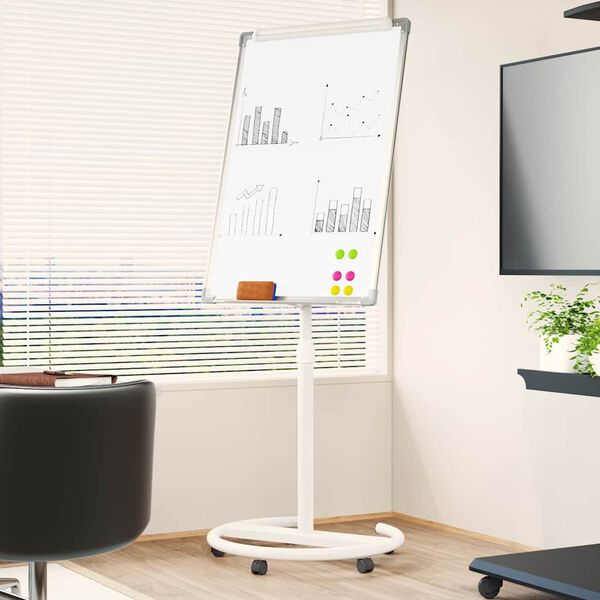vidaXL Quadro branco magnético Branco e cinzento 62 x 62 x 195 cm EPS