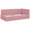 vidaXL Estrutura de Cama de Canto Rosa 90 cm x 200 cm Veludo