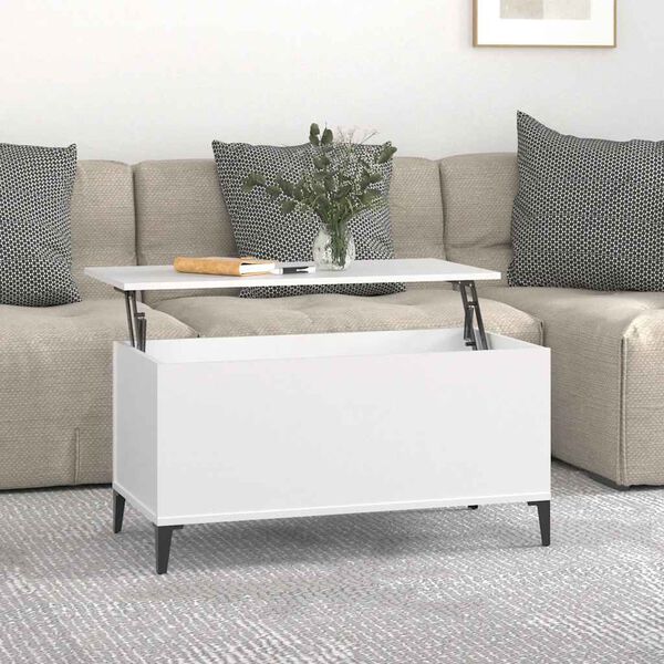vidaXL Mesa de centro 90x44,5x45 cm derivados de madeira branco