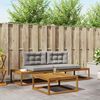vidaXL Conjunto de Sof&aacute;s para Exterior 3 Pe&ccedil;a Cinza Natural e Claro