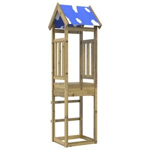 vidaXL Torre de Brincar Castanho Madeira S&oacute;lida Impregnada