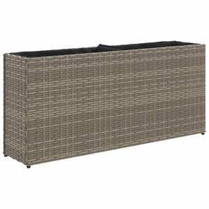 vidaXL Floreira com 2 vasos 90x20x40 cm vime PE cinzento