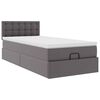 vidaXL Cama otomana com colch&atilde;o 90x190 cm couro artificial cinzento