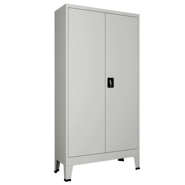 vidaXL Arm&aacute;rio de escrit&oacute;rio com 2 portas a&ccedil;o 90x40x180 cm cinzento