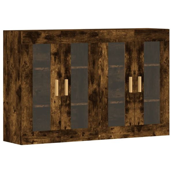 vidaXL M&oacute;veis de parede 2 pcs derivados de madeira carvalho fumado