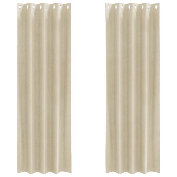 vidaXL Cortinas opacas 2 pcs Creme 140 x 245 cm Veludo