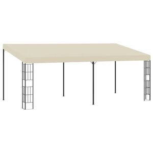 vidaXL Gazebo de montagem na parede 3x6 m tecido creme