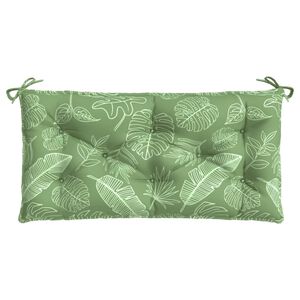 vidaXL Almofad&atilde;o p/ banco de jardim 110x50x7 cm tecido padr&atilde;o folhas