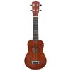vidaXL Conjunto ukulele soprano infantil c/ saco madeira escura 21"
