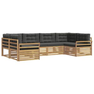 vidaXL Conjunto de Sof&aacute;s para Exterior 6 unid. Branco e Antracite