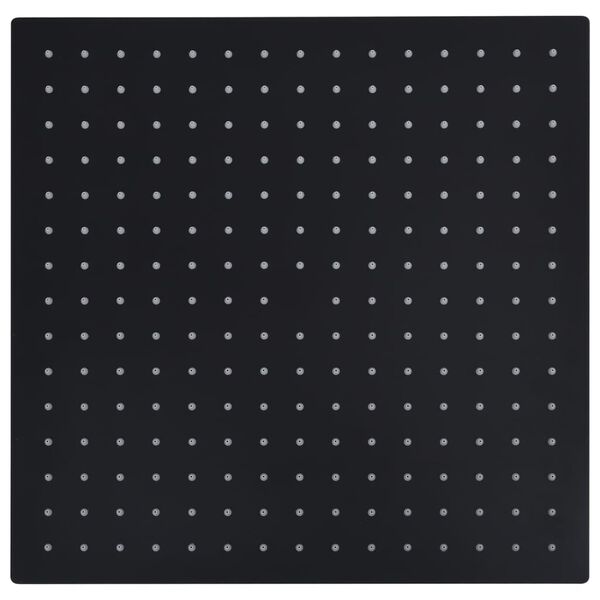 vidaXL Cabe&ccedil;a de chuveiro quadrada 40x40 cm a&ccedil;o inoxid&aacute;vel preto