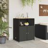 vidaXL Arm&aacute;rio com porta Preto 70 x 50 x 87 cm Poli&eacute;ster e Rattan Roly