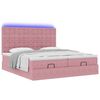 vidaXL Estrutura de cama otomana com colch&otilde;es 160x200 cm veludo rosa