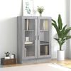 vidaXL Vitrine 82,5x30,5x115 cm derivados de madeira cinzento sonoma