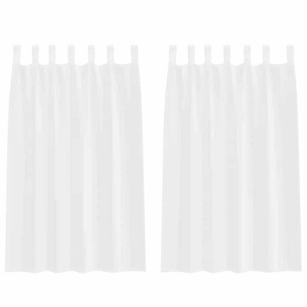 vidaXL Cortina de Voile 2 pcs Branco 175 x 140 cm Poli&eacute;ster
