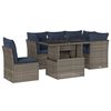vidaXL Conjunto de sof&aacute; de jardim com 6 pe&ccedil;as e almofadas em rattan sint&eacute;tico cinza