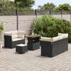 vidaXL Conjunto de Sof&aacute; de Jardim com almofada 8 pcs Preto e creme