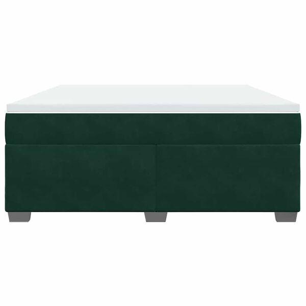 vidaXL Cama com molas/colch&atilde;o 180x200 cm veludo verde-escuro