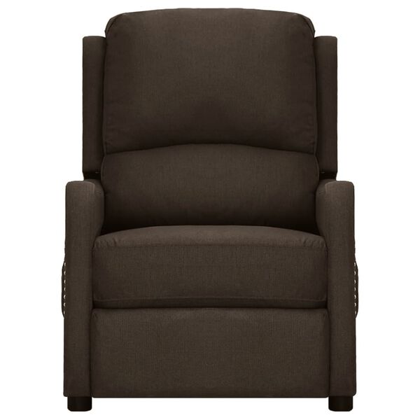 vidaXL Poltrona elevat&oacute;ria de massagens tecido castanho-escuro