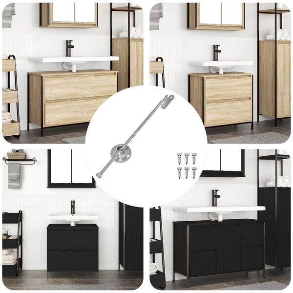 vidaXL Dobradi&ccedil;a de Barra 439 pcs Prateado Ferro