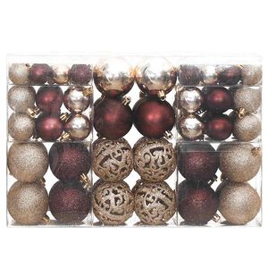 vidaXL Enfeites de Natal 100 pcs 3 / 4 / 6 cm champanhe e castanho