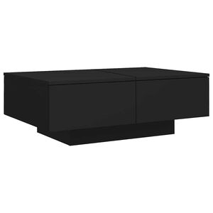 vidaXL Mesa de centro 90x60x31 cm contraplacado preto