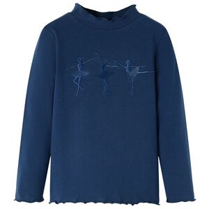 T-shirt de manga comprida para crian&ccedil;a azul-marinho 104