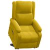 vidaXL Poltrona de massagens elevatória veludo amarelo