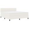 vidaXL Cama Box Creme e Branco 180 x 200 cm Tecido de Veludo Cotele