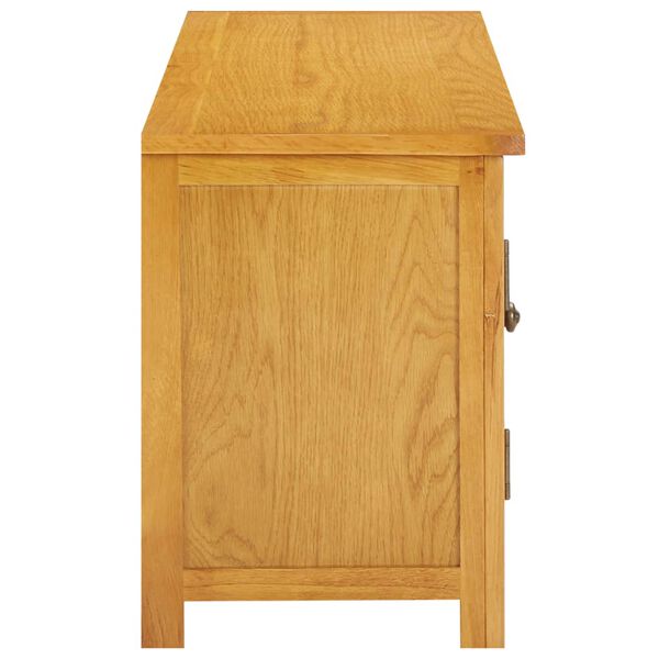 vidaXL M&oacute;vel de TV 120x35x48 cm madeira de carvalho maci&ccedil;a