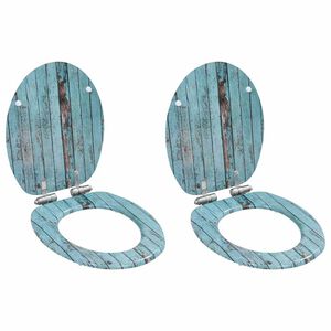 vidaXL Assentos sanita 2 pcs c/ tampas fecho suave MDF design madeira