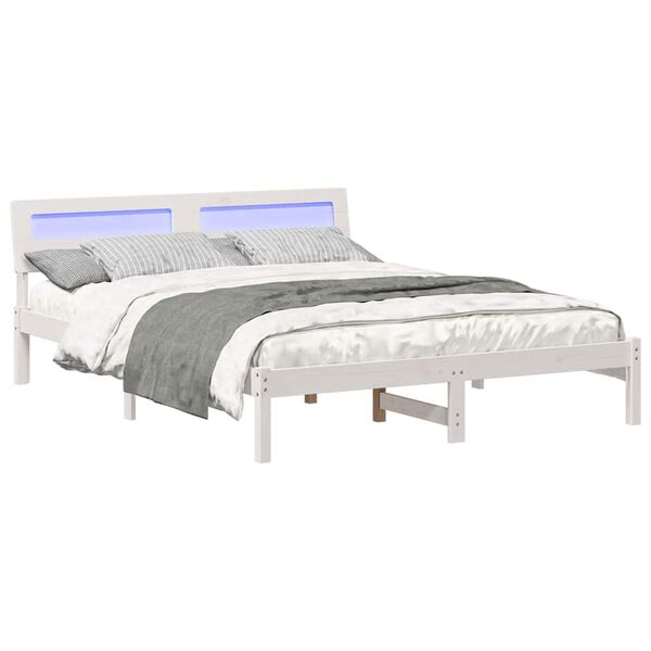 vidaXL Estrutura da Cama com cabeceira Branco 160 x 200 cm