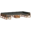 vidaXL Conjunto de Sof&aacute;s para Exterior 11 unid. Natural e Antracite