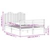 vidaXL Estrutura de cama de casal com cabeceira madeira maci&ccedil;a
