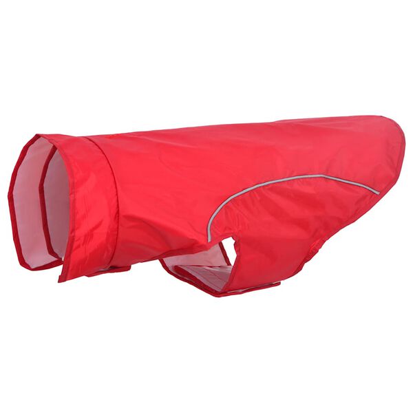 vidaXL Capa de chuva para c&atilde;es com tiras reflectoras vermelho L