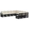 vidaXL Conjunto de Sof&aacute; de Jardim 11 unid. Preto vime PE
