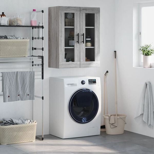 vidaXL Arm&aacute;rio de parede 69,5x34x90 cm cinzento sonoma