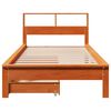 vidaXL Cama com estante sem colch&atilde;o 75x190cm pinho maci&ccedil;o castanho-mel