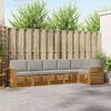 vidaXL Conjunto de Sof&aacute; Sectional 6 pcs Cinza Natural e Claro