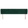 vidaXL Cabeceira de cama c/ abas veludo 203x23x78/88cm verde-escuro