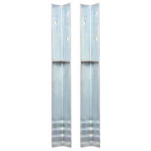 vidaXL &Acirc;ncora de fixa&ccedil;&atilde;o no ch&atilde;o em L 2 pcs a&ccedil;o galvanizado 5x5x50 cm