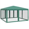 vidaXL Tenda p/ festas c/ 8 paredes laterais em rede 4x4 m PEAD verde