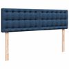vidaXL Estrutura de cama otomana com colch&atilde;o tecido azul 140x200cm