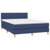 vidaXL Cama box spring c/ colch&atilde;o e LED 140x190 cm tecido azul
