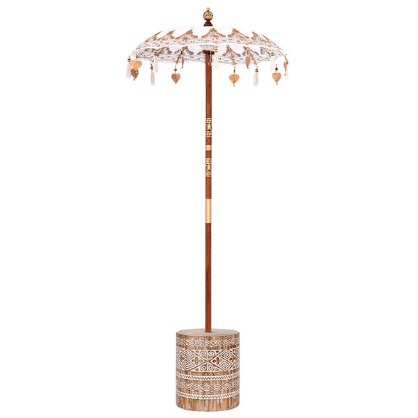 vidaXL Parasol Balin&ecirc;s com Base Creme 95 x 95 x 260 cm