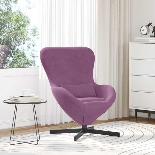 vidaXL Cadeira ovo Roxo 63 x 73 x 90 cm Veludo