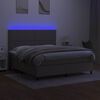 vidaXL Cama box spring colch&atilde;o/LED 180x200cm tecido cinza-acastanhado